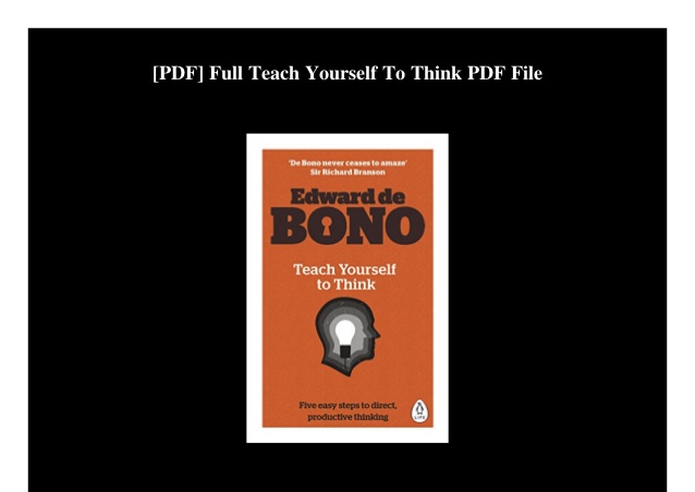 edward de bono teach yourself to think pdf